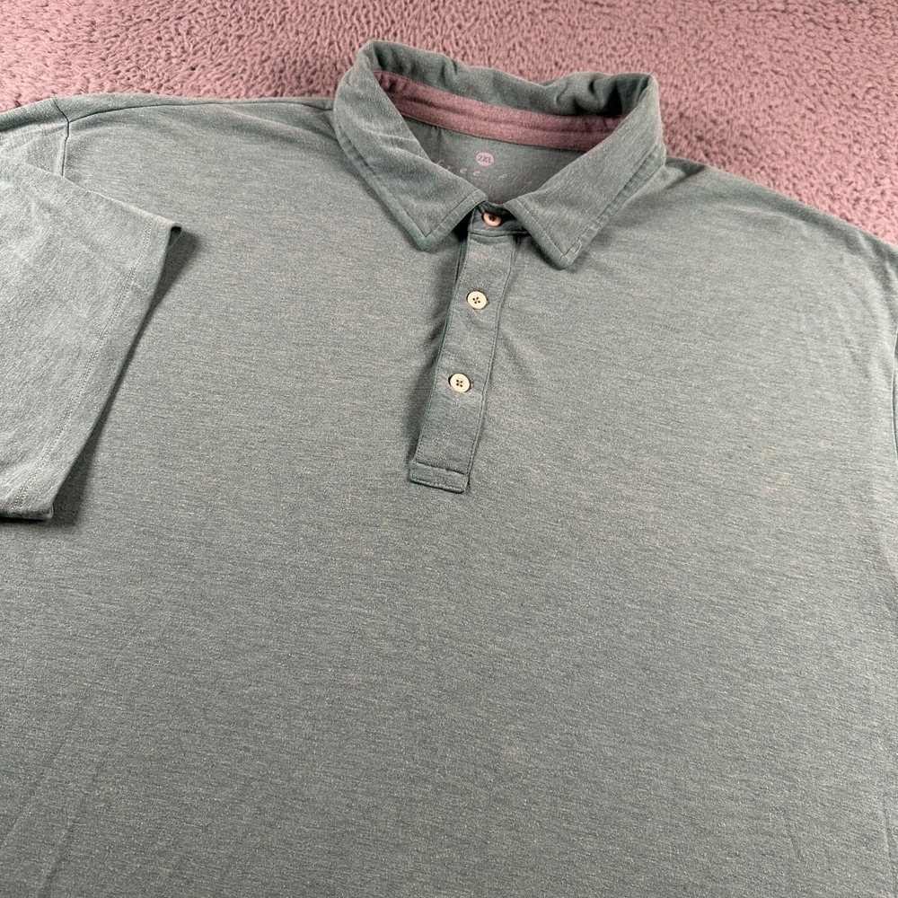 Free Fly Polo Shirt Mens 2XL Green Bamboo Performance Short Sleeve Soft Stretch